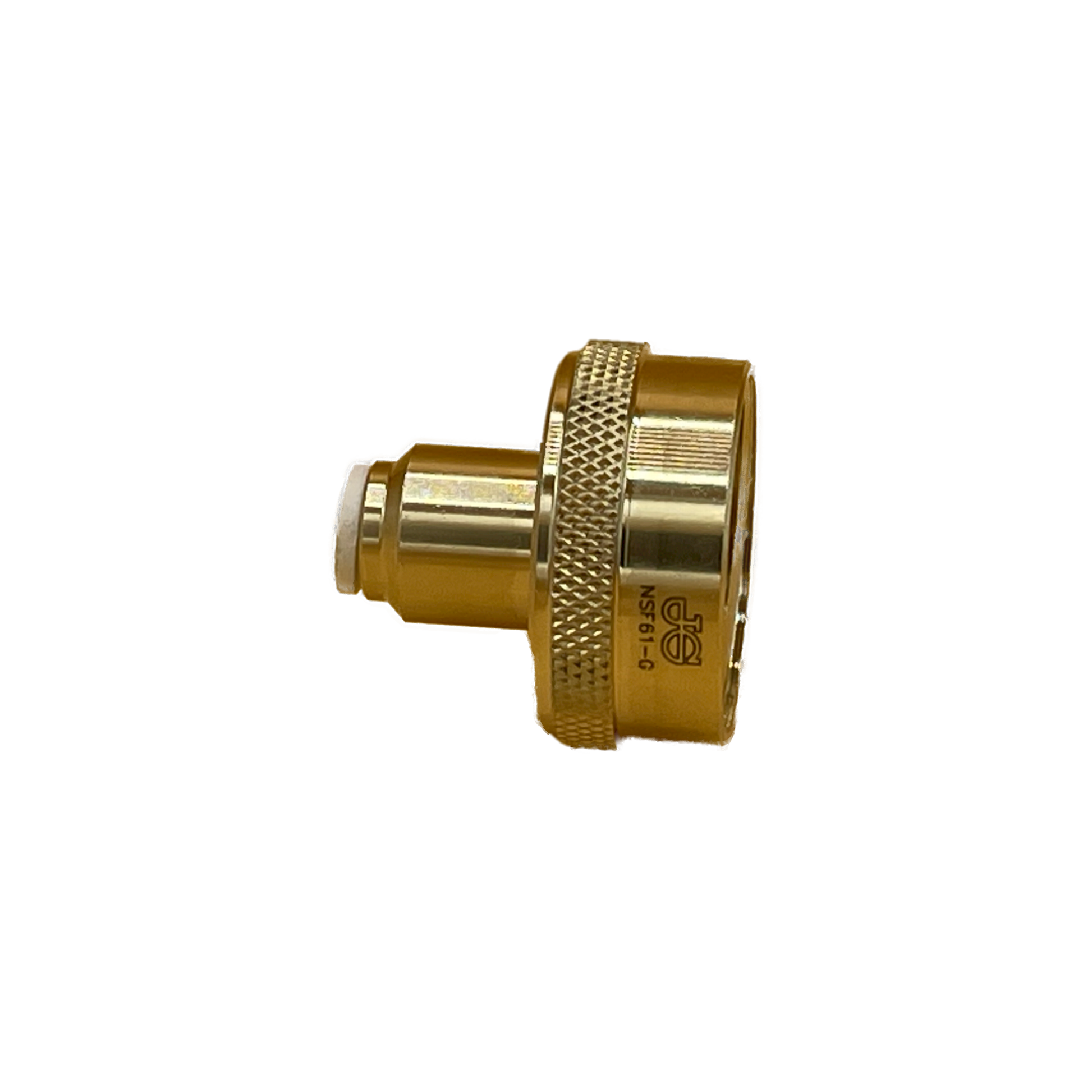 1/4" Push fit x 3/4" garden hose thread adapter fitting. This fitting is used for connecting 1/4 inch plastic or copper tubing to equipment or application. John Guest fitting SKU NC2098LF-US