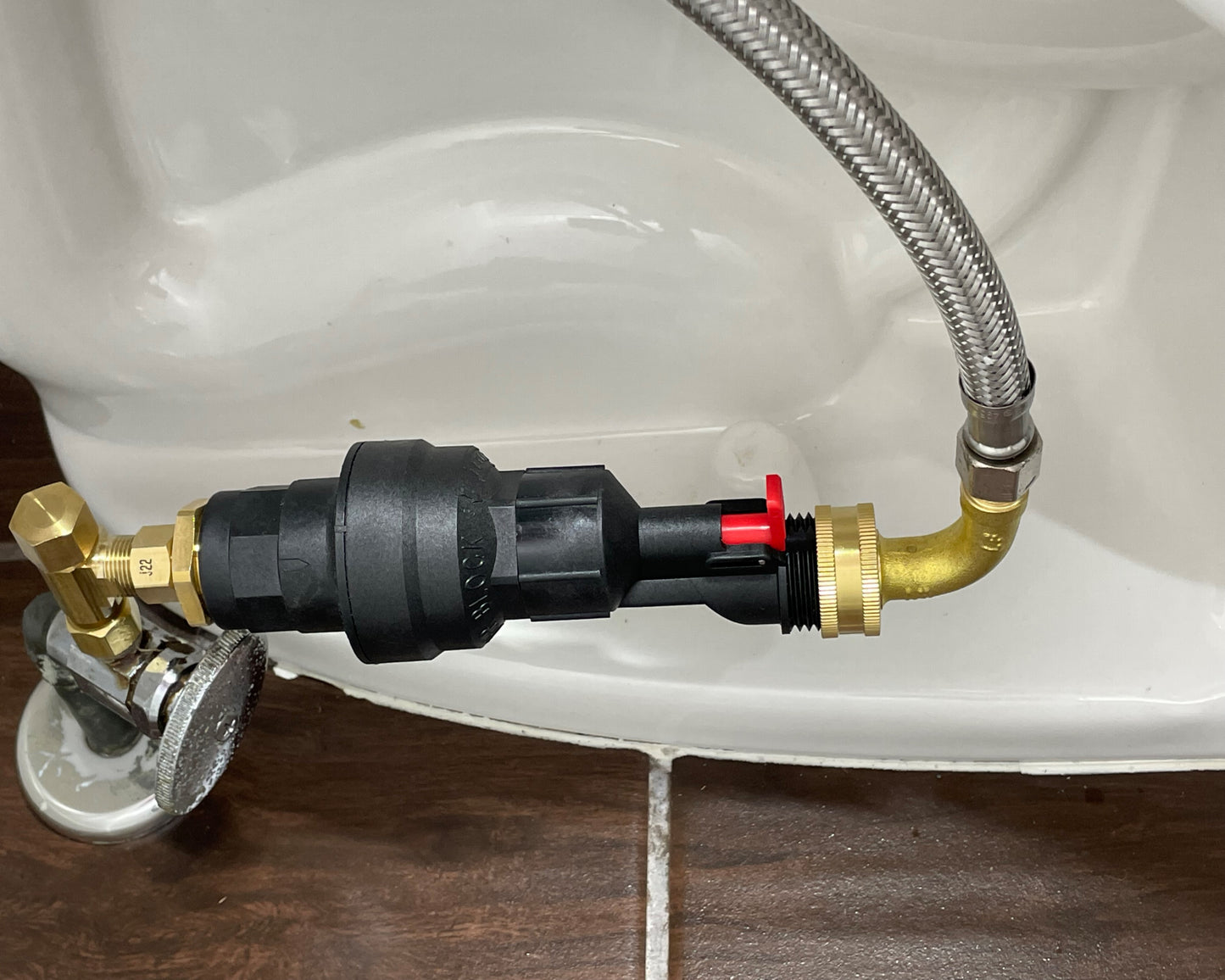 Water Block Toilet Shutoff Kit for Horizontal Installations