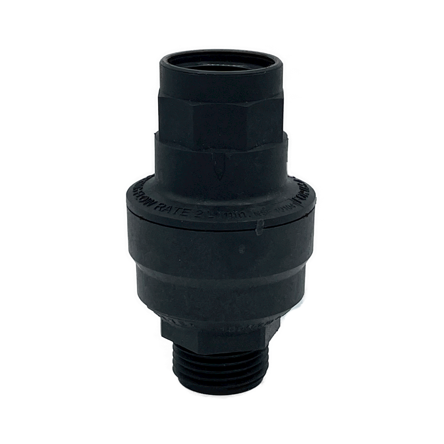 Water blocker device that stops water floods and will shut down flow through a pipe. 0.75 inch connection that can be adapted down to all smaller size lines through the use of different fittings.