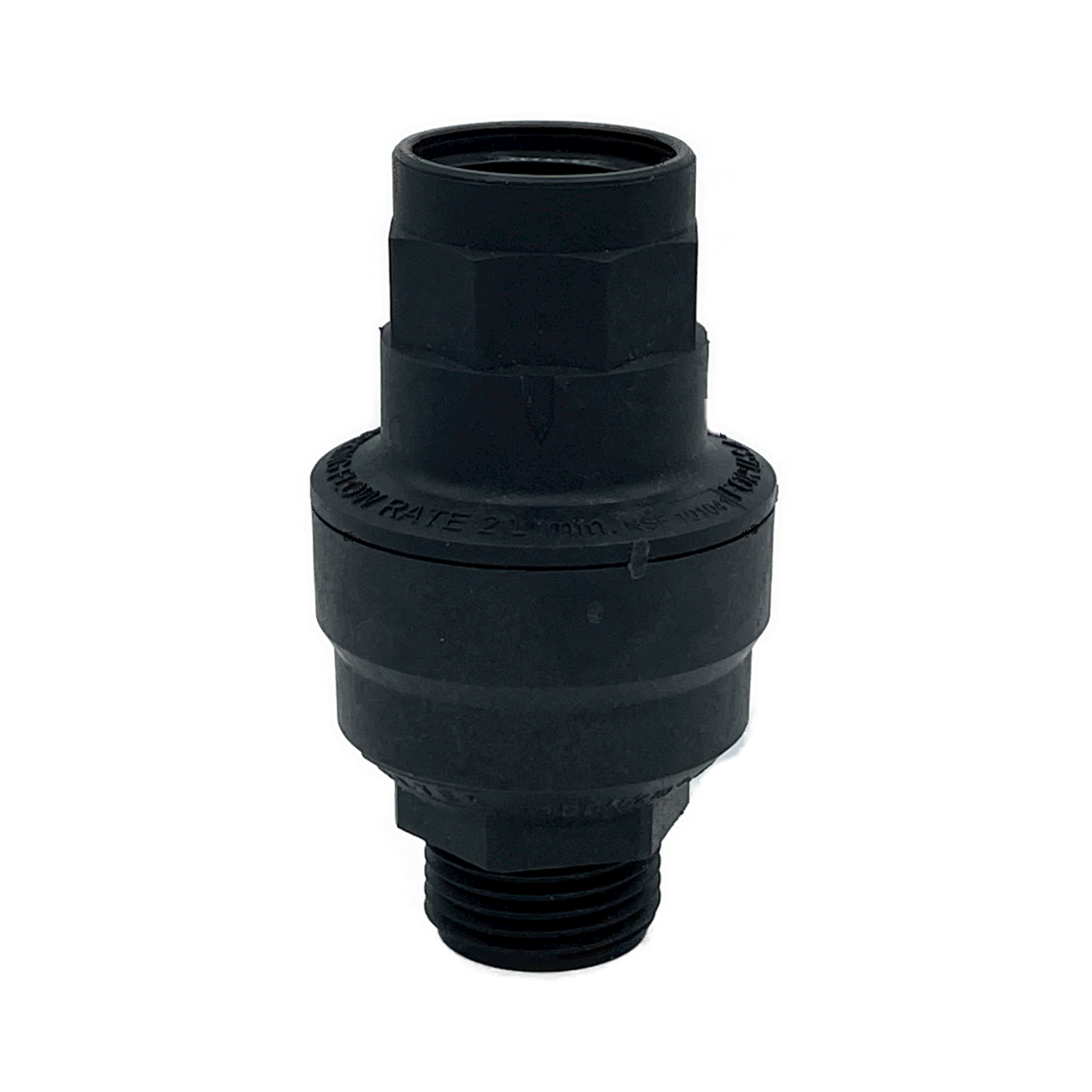 Water blocker device that stops water floods and will shut down flow through a pipe. 0.75 inch connection that can be adapted down to all smaller size lines through the use of different fittings.