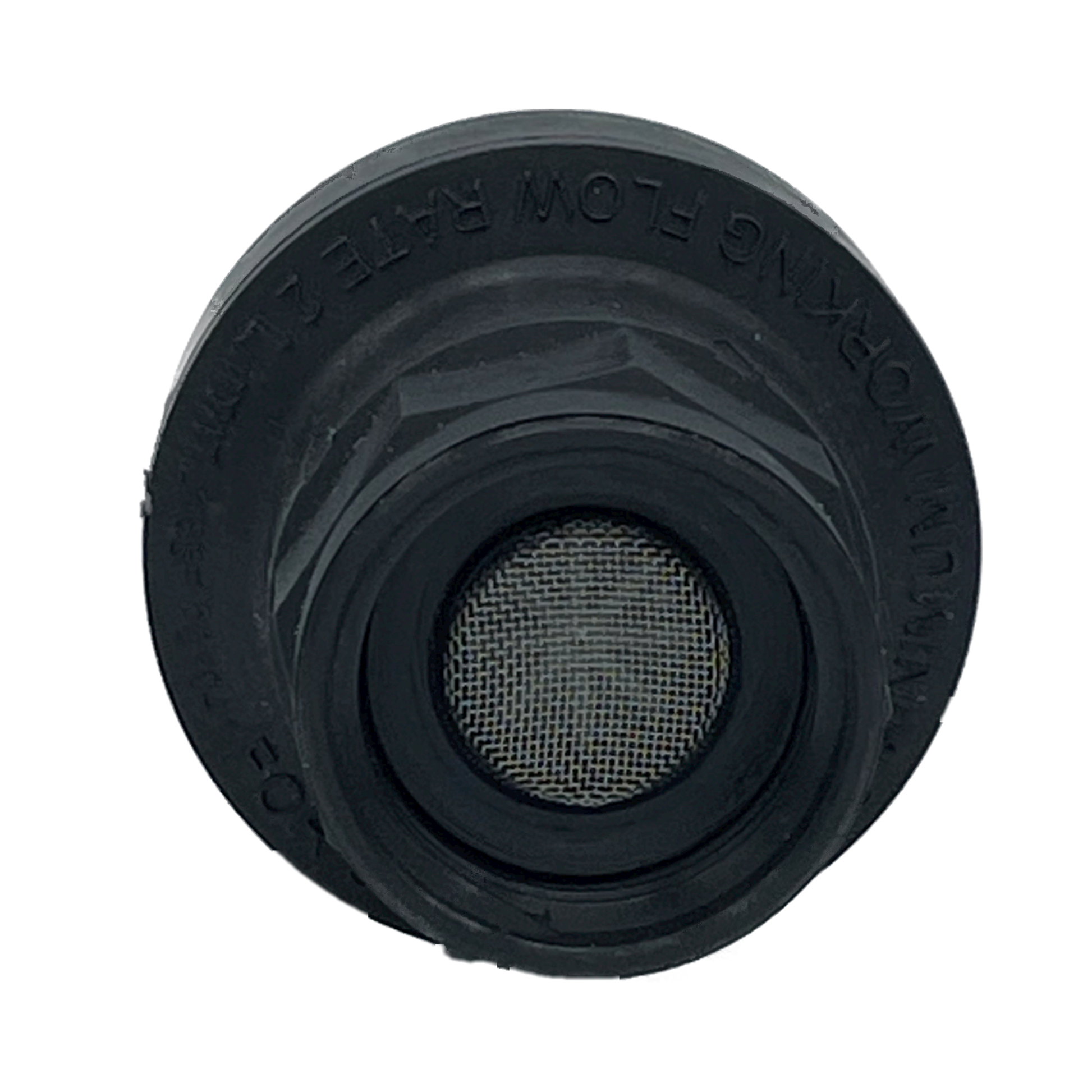 The inlet side of the Water Block. The mesh screen prevents contaminants from entering the device and causing interference with the measurement system. Internal water dial that measures water flow and will close a valve if a water volume exceeds the desired setting.