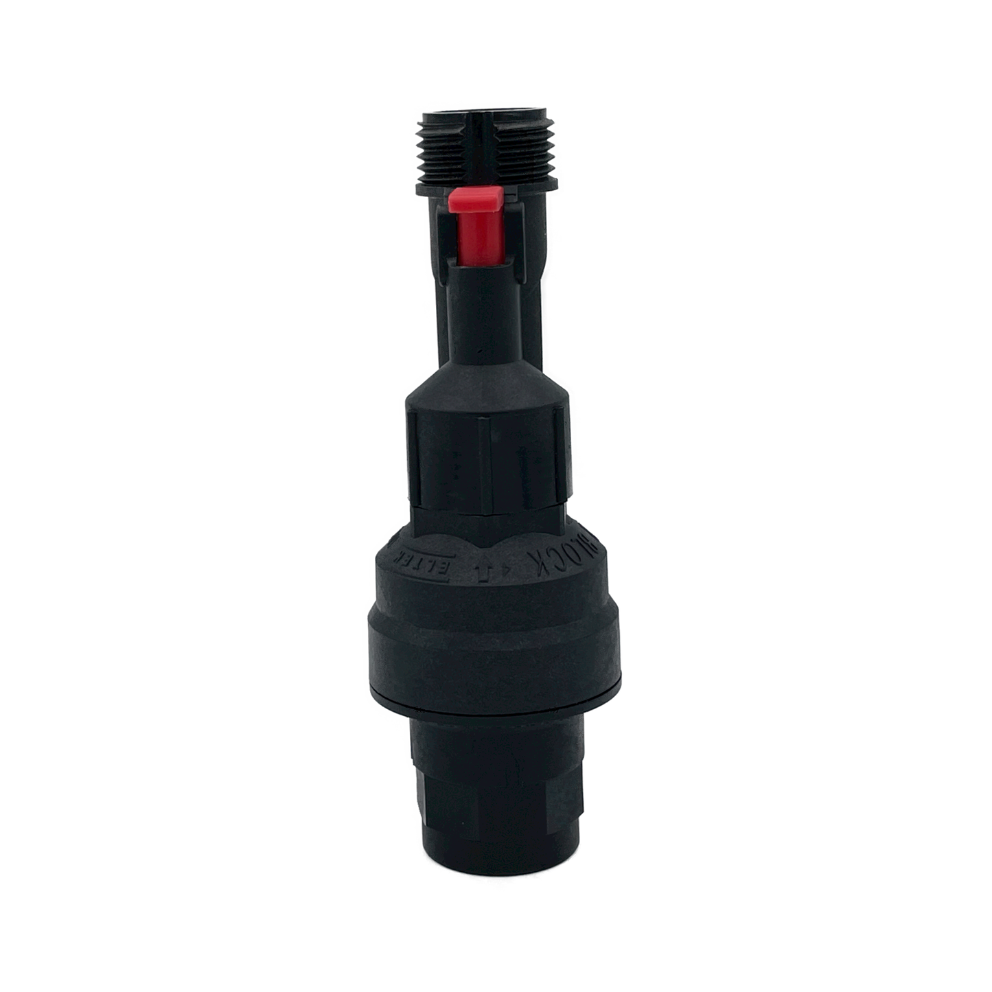 The Water Block running water shutoff device. This device will automatically stop water flow if a preset limit is exceed. Good for elder care facilities where the resident may forget to shutoff their water.