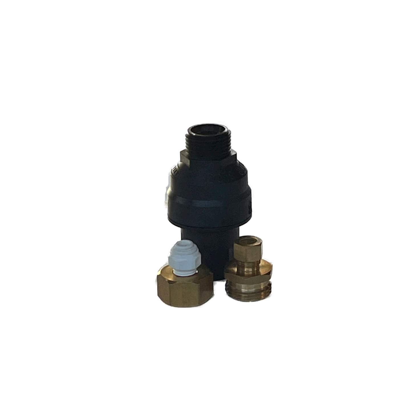 Water Block, 1/4" John Guest Quick Connect, and 1/4" water supply line fitting to protect your home from water damage caused by leaks and floods. The Water Block automatically shuts off the water supply to prevent major floods when it detects a preset, continuous flow volume of water. It is easy to install and does not require any batteries or electricity to operate.