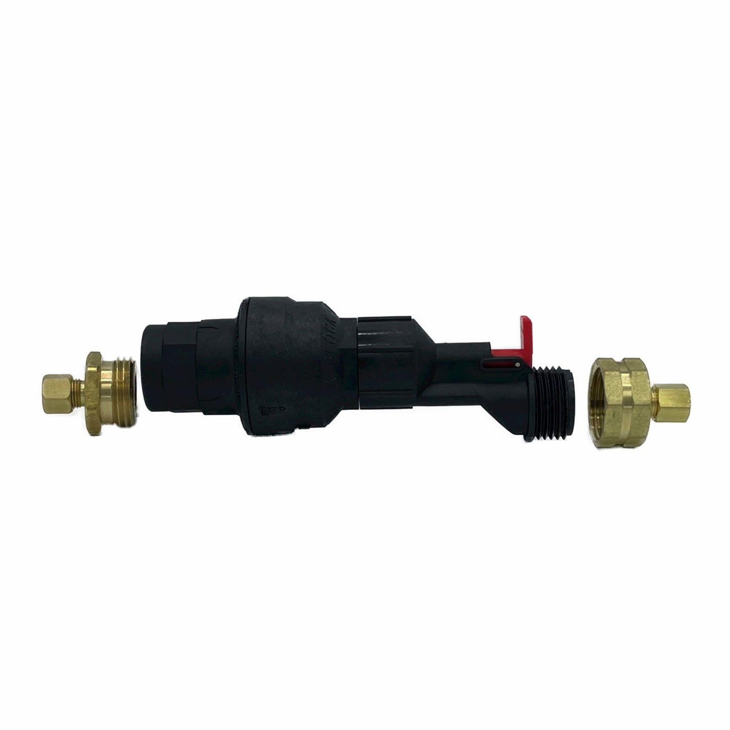 The Water Block is an automatic mechanical device that protects your home from water damage caused by leaks and floods. It adapts directly to 3/8" connections and 3/8" water supply lines. The Water Block Reset Device is used to reset the Water Block after it has been triggered, without the need to disassemble the water supply line. The 3/8" water supply line fittings are used to connect the Water Block to your water supply line.