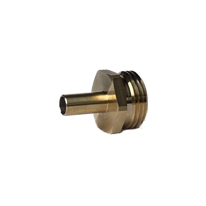 This brass fitting is used to connect the Eltek Water Block to 3/8" appliances and applications. The fitting has a 3/8" male pipe ID and a 3/4" male GHT thread. It is made of brass and has a maximum working pressure of 150 PSI. The fitting is also resistant to rust and corrosion.