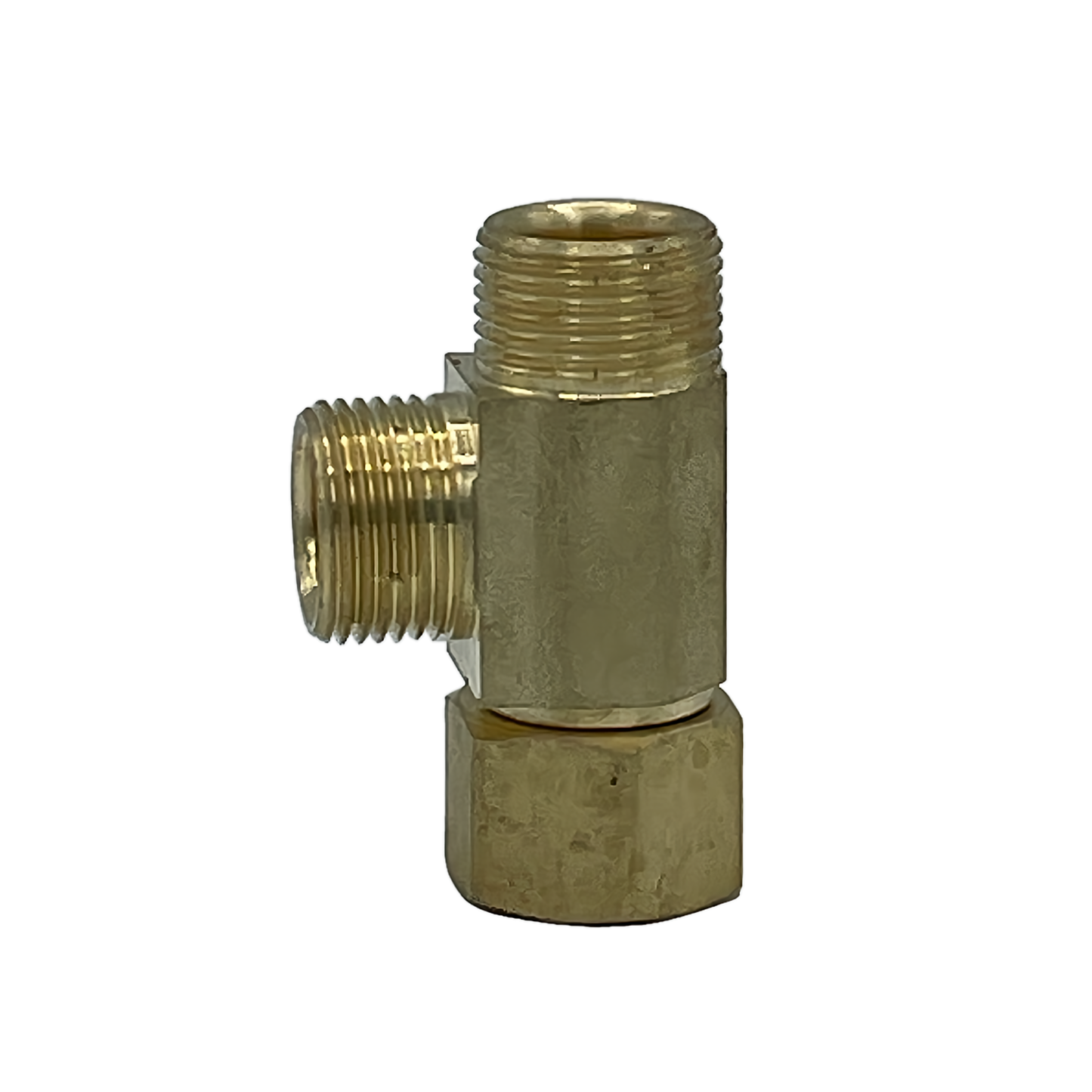 3/8" male x 3/8" male x 3/8" female brass compression tee