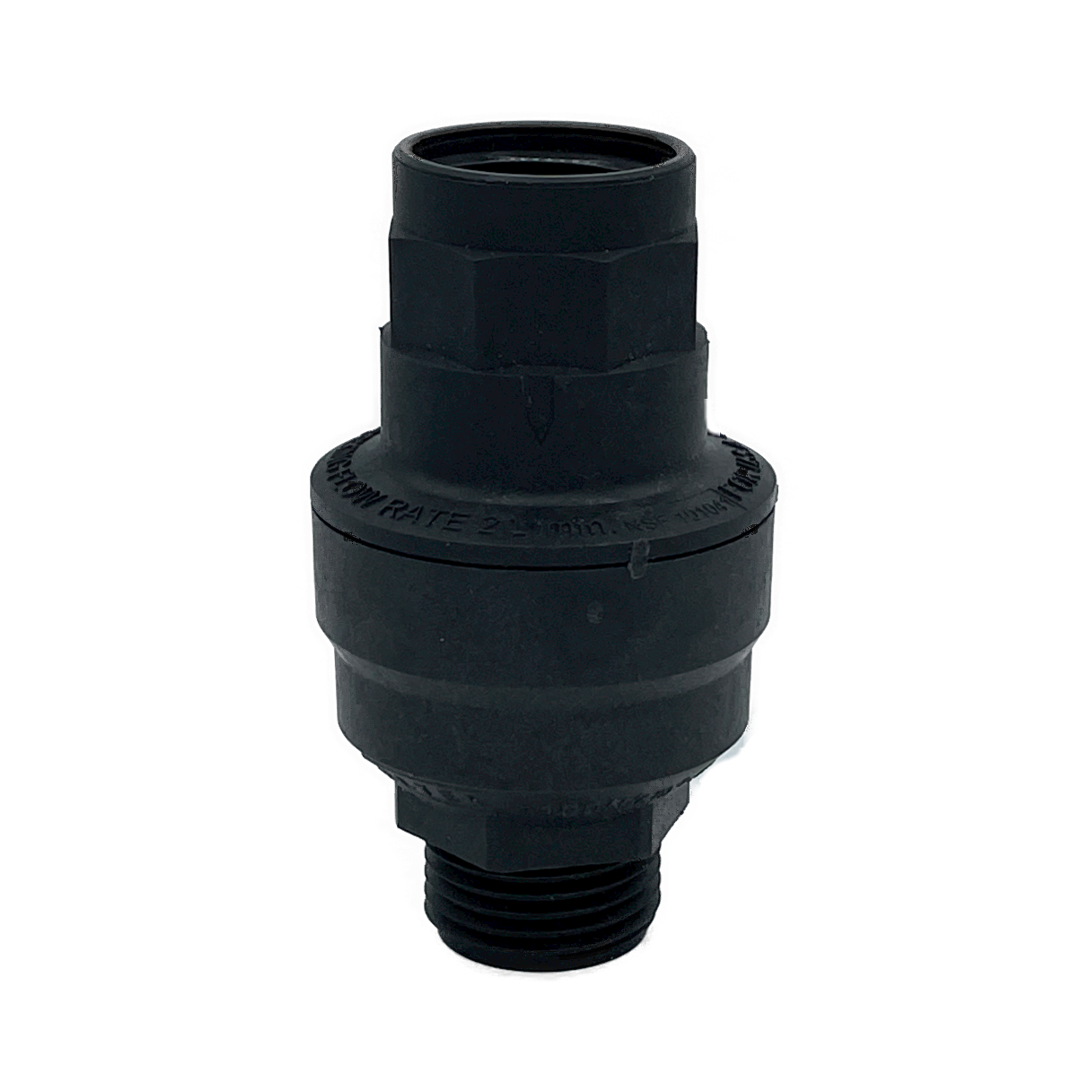 Water blocker device that stops water floods and will shut down flow through a pipe. 0.75 inch connection that can be adapted down to all smaller size lines through the use of different fittings. 